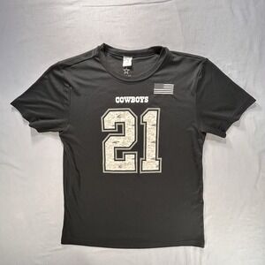 Dallas Cowboys Elliott #21 Short Sleeve Black NFL Football Shirt Youth Large